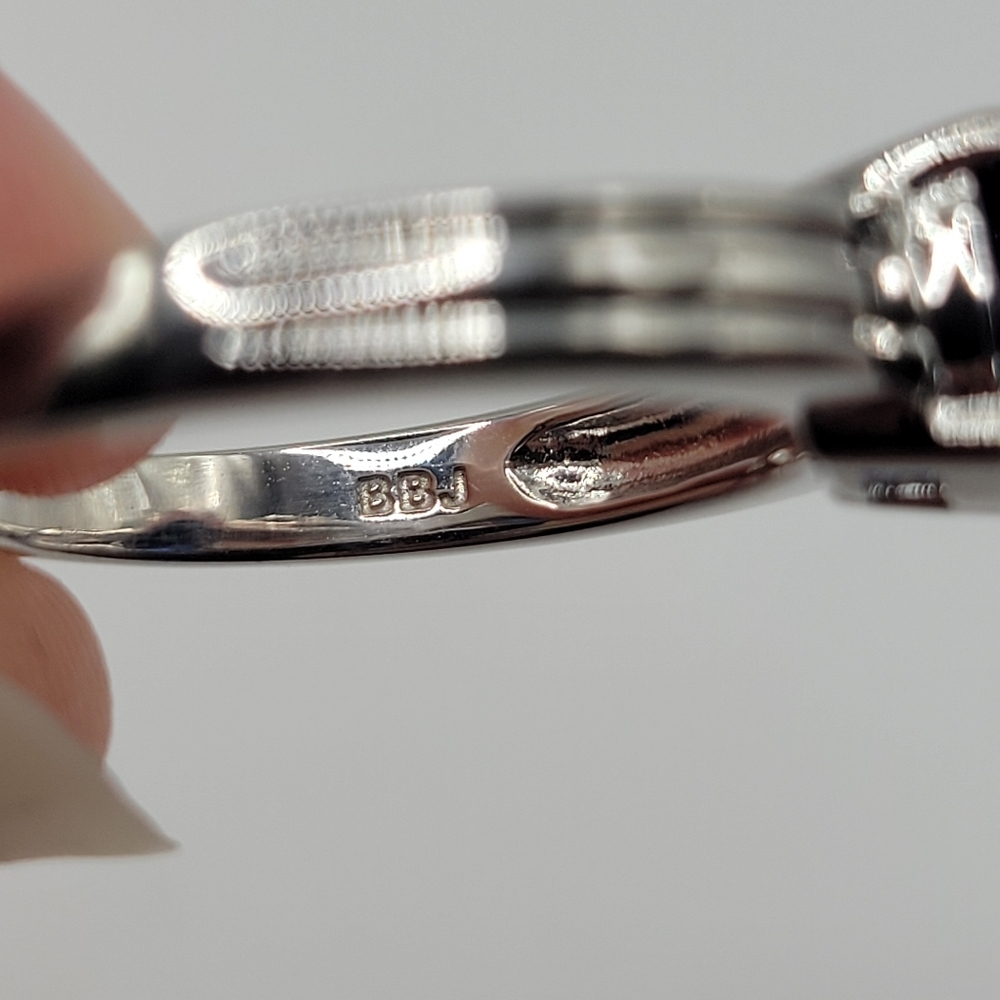 NWOT Kay Jewelers Lab Blue Sapphire Solitare Thick 925 Sterling Silver Band - Picture 6 of 6